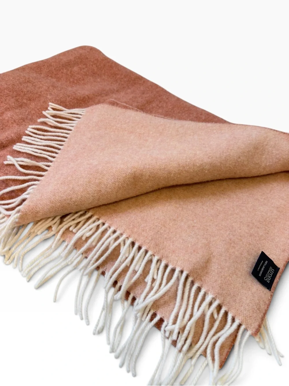 Strong Home Twin Color Superfine Lambswool Throw Made In Italy Pumpkin Melange